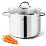 HOMICHEF Stock Pot 8 Quart with Lid Nickel Free S HOMICHEF Stock Pot 8 Quart with Lid Nickel Free S
