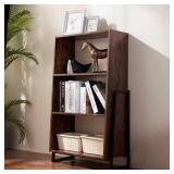 HYOWUIER 3 Tier Bookshelf, Open Wood Bookshelf, R HYOWUIER 3 Tier Bookshelf, Open Wood Bookshelf, R