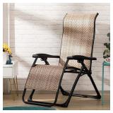 AbocoFur Rattan Folding Zero Gravity Chair for Ad AbocoFur Rattan Folding Zero Gravity Chair for Ad