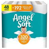 Angel Soft Toilet Paper, 48 Mega Rolls = 192 Regu Angel Soft Toilet Paper, 48 Mega Rolls = 192 Regu