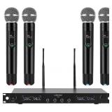 GUDEHOLO 4-Channel Wireless Microphone System, Qu GUDEHOLO 4-Channel Wireless Microphone System, Qu