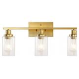 Jonsi Gold Bathroom Light Fixtures, 3 Light Brush Jonsi Gold Bathroom Light Fixtures, 3 Light Brush