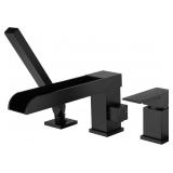 Wowkk Waterfall Roman Tub Faucets Deck Mount Blac Wowkk Waterfall Roman Tub Faucets Deck Mount Blac