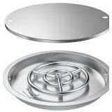 Skyflame 19 Inch Round Stainless Steel Drop in Fi Skyflame 19 Inch Round Stainless Steel Drop in Fi