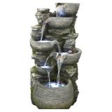 6 Tier Cascading Stone Bowl Water Fountain with L 6 Tier Cascading Stone Bowl Water Fountain with L