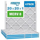 Aerostar 20x20x1 MERV 8 Pleated Air Filter, AC Fu Aerostar 20x20x1 MERV 8 Pleated Air Filter, AC Fu