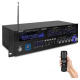 Pyle 6-Channel Bluetooth Hybrid Home Amplifier - Pyle 6-Channel Bluetooth Hybrid Home Amplifier -