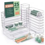 Ruboxa Clear Drawer Organizer - 25 PCS Clear Plas Ruboxa Clear Drawer Organizer - 25 PCS Clear Plas