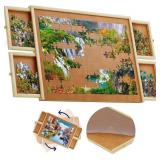 1500 Piece Wooden Jigsaw Puzzle Table - 4 Drawers 1500 Piece Wooden Jigsaw Puzzle Table - 4 Drawers