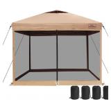 KAMPKEEPER Outdoor 10x10ft Pop Up Canopy Tent wit KAMPKEEPER Outdoor 10x10ft Pop Up Canopy Tent wit