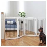 ZJSF Freestanding Foldable Dog Gate for House Ext ZJSF Freestanding Foldable Dog Gate for House Ext