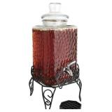2.5 Gallon Glass Beverage Dispenser with Stainles 2.5 Gallon Glass Beverage Dispenser with Stainles
