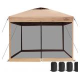 KAMPKEEPER Outdoor 10x10ft Pop Up Canopy Tent wit KAMPKEEPER Outdoor 10x10ft Pop Up Canopy Tent wit