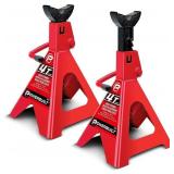 Powerbuilt 4 Ton Ratchet Jack Stand - 647529, Red Powerbuilt 4 Ton Ratchet Jack Stand - 647529, Red