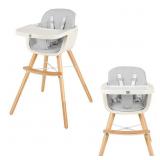 BABY JOY Convertible Baby High Chair, 3 in 1 Wood BABY JOY Convertible Baby High Chair, 3 in 1 Wood