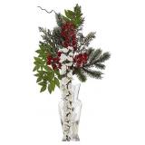 Nearly Natural 25in. Wisteria, Iced Pine and Berr Nearly Natural 25in. Wisteria, Iced Pine and Berr