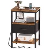 SUPERJARE Nightstand with Charging Station, Bed S SUPERJARE Nightstand with Charging Station, Bed S