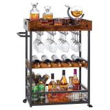 X-cosrack Bar Cart with Wine Rack, Mobile Bar Car X-cosrack Bar Cart with Wine Rack, Mobile Bar Car