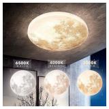 31W 13.8IN Moon-style Dimmable Flush Mount Ceilin 31W 13.8IN Moon-style Dimmable Flush Mount Ceilin