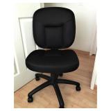 Black Upholstered, Low-Back, Adjustable, Swivel O Black Upholstered, Low-Back, Adjustable, Swivel O
