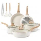 CAROTE Pots and Pans Set Nonstick, White Granite CAROTE Pots and Pans Set Nonstick, White Granite