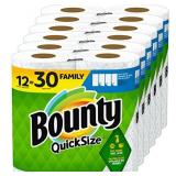 Bounty Quick-Size Paper Towels, White, 12 Family R Bounty Quick-Size Paper Towels, White, 12 Family R