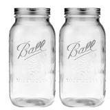 WOODRIVER Wide Mouth Mason Jars 64 oz Half Gallon
