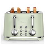 Toaster 4 Slice Stainless Steel Toaster Retro with