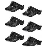 Mepase 6 Pcs Rhinestones Sport Sun Visors Bulk Shi