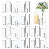 48 Pcs Glass Cylinder Vase Bulk Clear Different Si