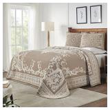 SUPERIOR Cotton Blend 3-Piece Bedspread Set, Overs