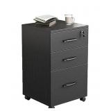 NEWSENDY Mobile File Cabinet: Compact White 3-Draw