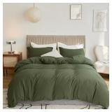VClife Army Green Duvet Cover Queen Bedding Set, 3