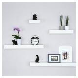 Ballucci Modern Ledge Wall Shelves, Set of 4 Wood