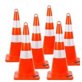 BATTIFE 28 inch Traffic Safety Cones 6 pcs with Re