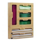 New Luna Home Bamboo Ziplock Bag Organizer 6 in 1,