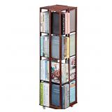 COPREE 5 Tier Rolling Bookcase, Bamboo 360 Rotatin