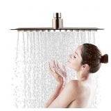 Rain Shower Head, 16 Inch Brushed Nickel Square Ra