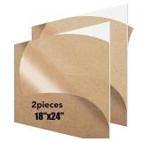 JBR999 18x24 Plexiglass Sheets 1/8 inch Thick, 2-P