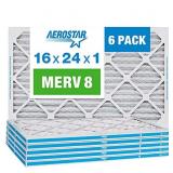 Aerostar 16x20x1 MERV 8 Pleated Air Filter, AC Fur
