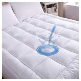 WhatsBedding Waterproof Mattress Pad Queen Size Co