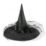Skeleteen Deluxe Pointed Witch Hat - Glamorous Bla