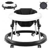Baby Walker, Foldable 9-Gear Height Adjustable Bab