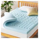 Mellow 4 Inch 5-Zone Memory Foam Mattress Topper,