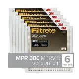Filtrete 20x20x1 Air Filter, MPR 300, MERV 5, Clea