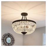 YYJLX 5-Light E12 Round Crystal Ceiling Light Fixt