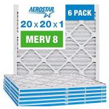 Aerostar 20x20x1 MERV 8 Pleated Air Filter, AC Fur