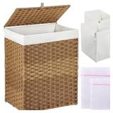 GREENSTELL Laundry Hamper with Lid, 90L Clothes Ha