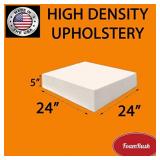 FoamRush 5" x 24" x 24" Upholstery Foam Cushion Hi