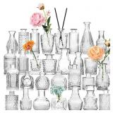 BIGIVACA Set of 30 Glass Clear Bud Vases in Bulk,S
